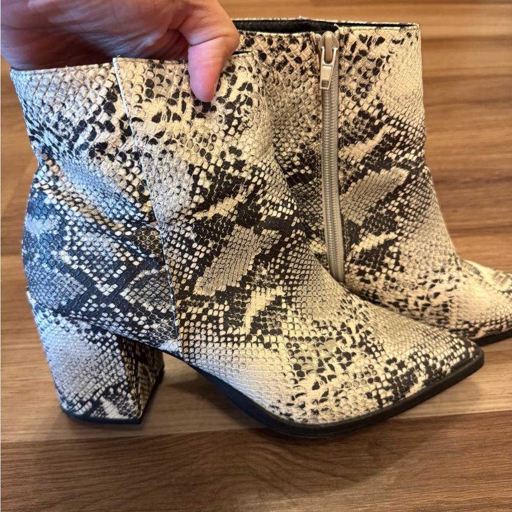 Snakeskin Ankle Booties